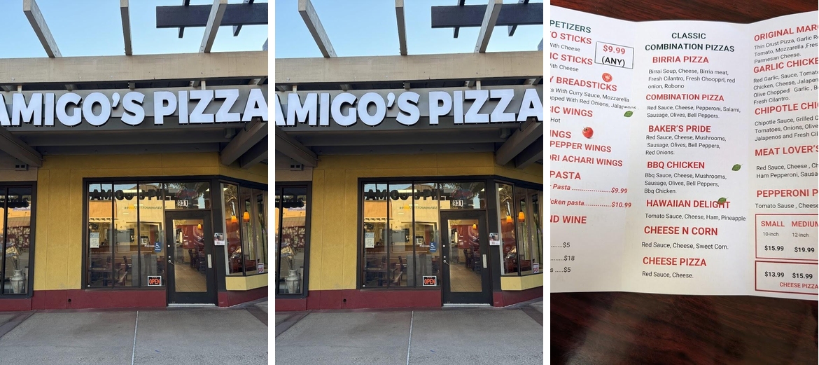 Amigo's Pizza Menu